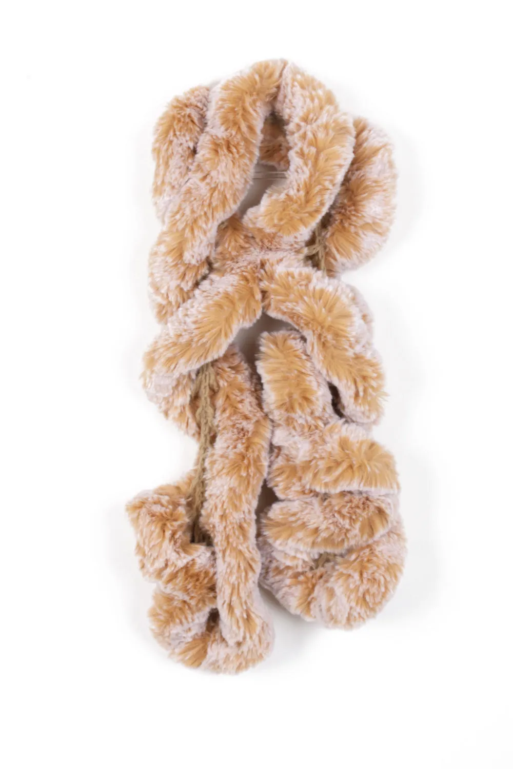 Two Tone Faux Rabbit Fur Crochet Twisted Scarf