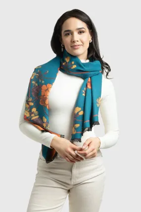 Two Tone Floral Reversible Scarf