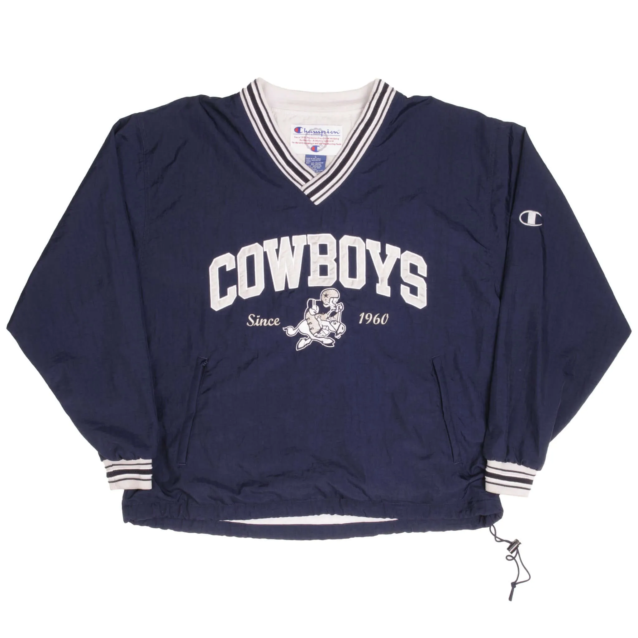 VINTAGE NFL CHAMPION DALLAS COWBOYS PULLOVER JACKET 1990S SIZE LARGE