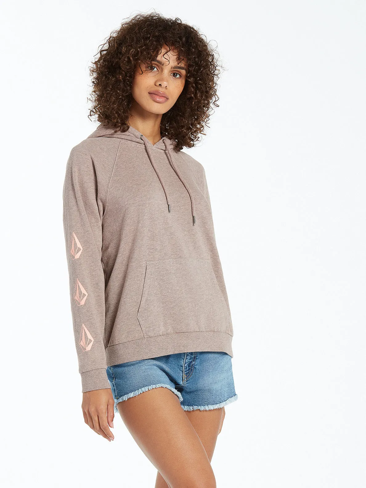 Volcom Iconic Stone Hooded Sweatshirt-Coral