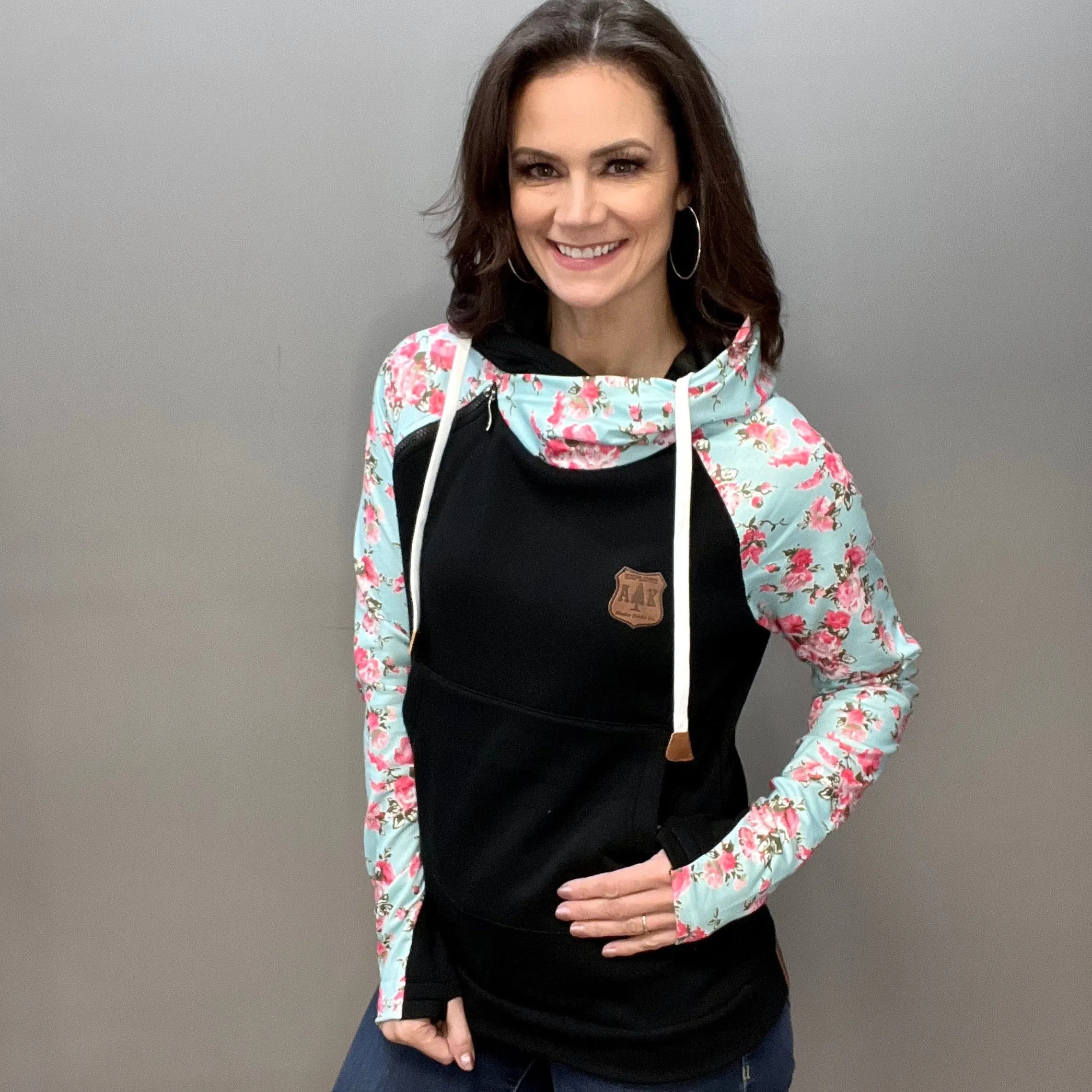 Wild Rose Floral Sleeve Hoodie