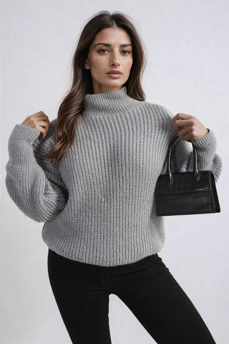 Women's Buttons Long Sleeves Chunky Knit Top