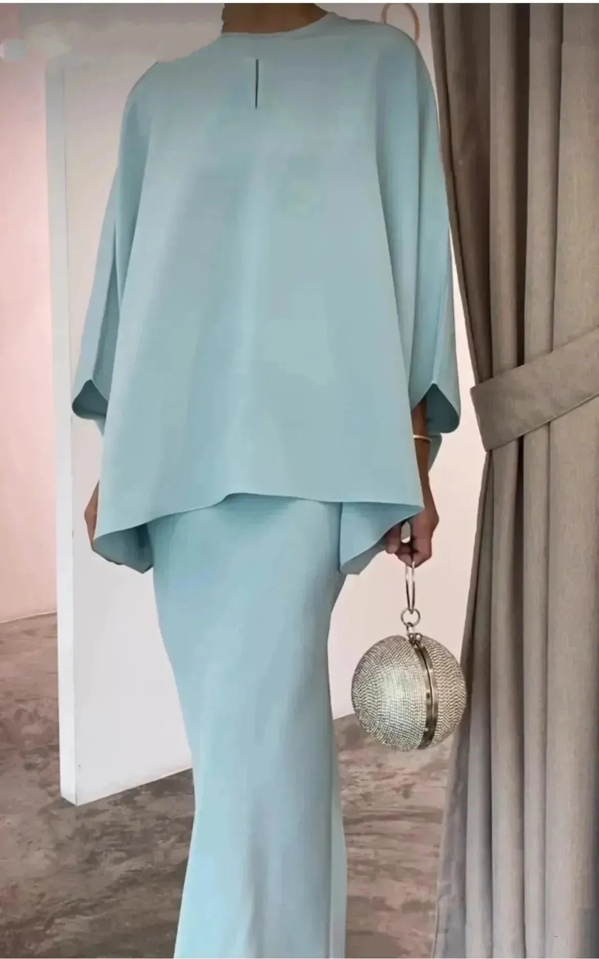 Women's Middle East Pearl Mop Dress Suit Arabtop and Blouse Elegant Matching ArabTop and Skirt suit  Arab2 piece outfit