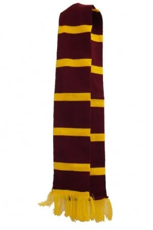 Wrap in Wizardry: Magical Maroon and Yellow Wizard Knitted Scarf - Cozy Winter Accessory for Enchanting Style