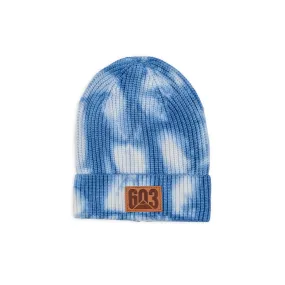 Youth 603 Patch Waffle Beanie- Tie-Dye Blue