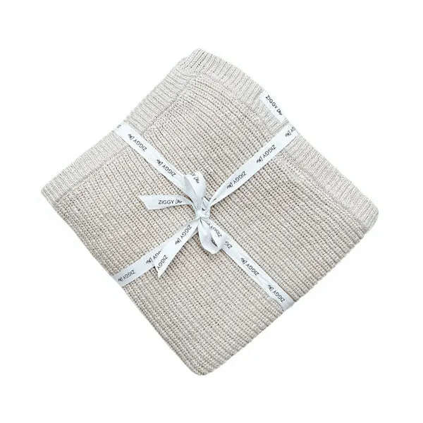 Ziggy Lou Textured Chunky Knitted Blanket - Honey